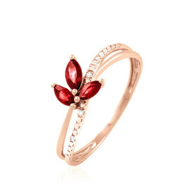 Bague Maura Or Rose Rubis Et Diamant - Bagues avec pierre Femme | Histoire d’Or