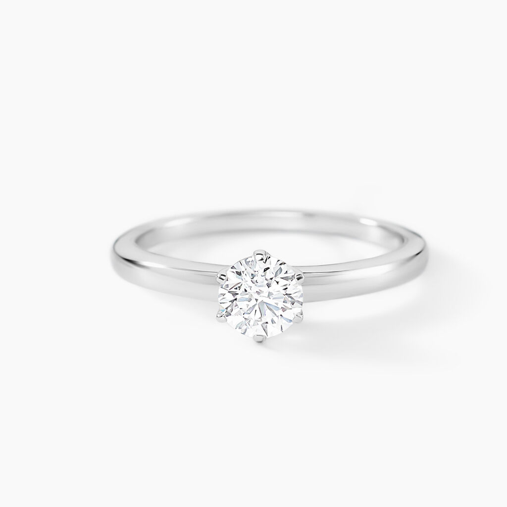 Bague Solitaire Natalia Or Blanc Diamant Synthetique - Bagues solitaires Femme | Histoire d&rsquo;Or