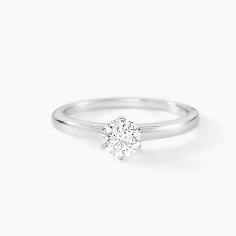 Bague Solitaire Natalia Or Blanc Diamant Synthetique - Bagues solitaires Femme | Histoire d&rsquo;Or
