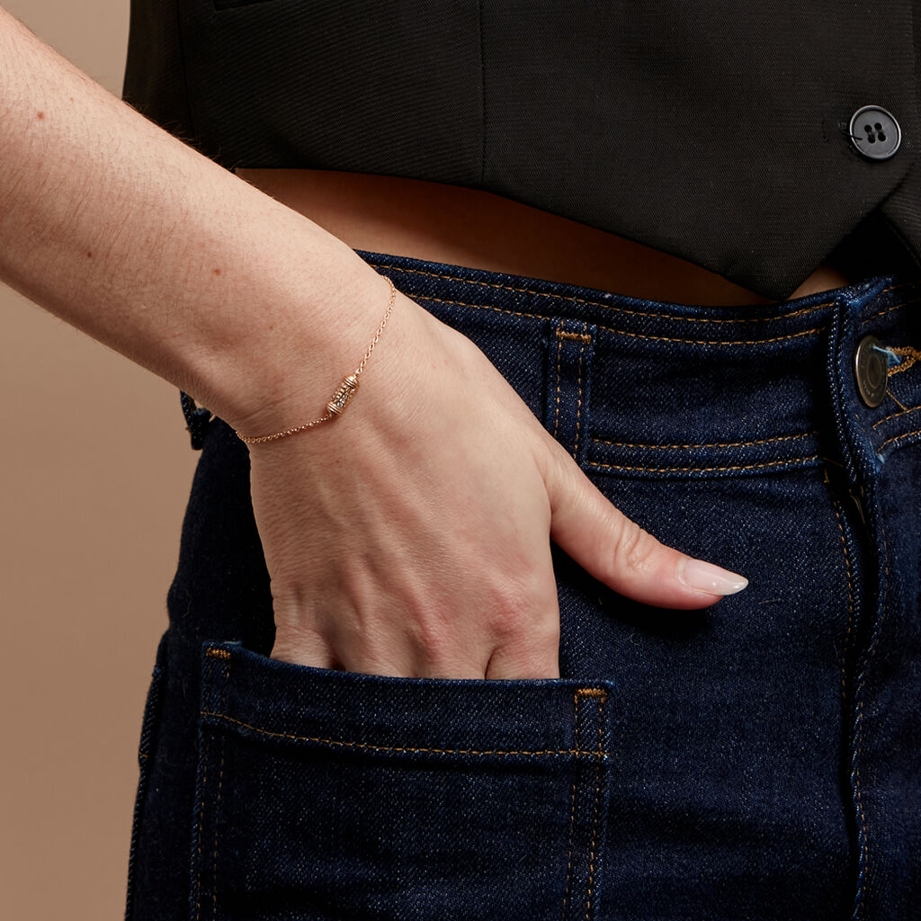 Bracelet Manua Plaqué Or Jaune Oxyde De Zirconium - Bracelets Femme | Histoire d’Or