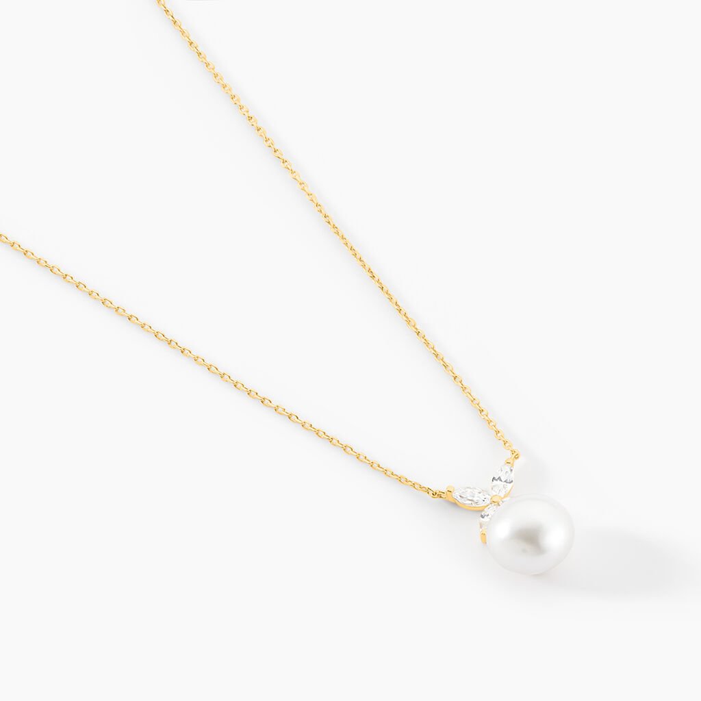 Collier Norah Or Jaune Perle De Culture Et Oxyde De Zirconium - Colliers Femme | Histoire d&rsquo;Or