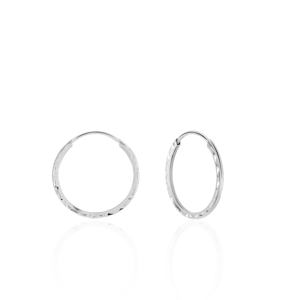 Créoles Valerina Or Blanc - Boucles d'oreilles créoles Femme | Histoire d’Or