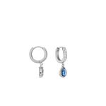 Creoles Jerusha Argent Blanc Oxydes De Zirconium - Boucles d'oreilles cr&eacute;oles Femme | Histoire d&rsquo;Or