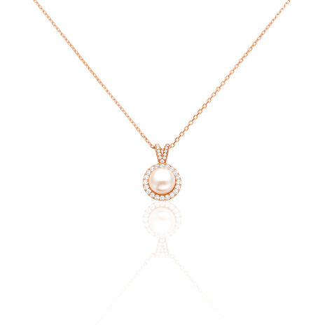 Collier Olivia Argent Rose Perle De Culture Et Oxyde De Zirconium - Colliers fantaisie Femme | Histoire d’Or
