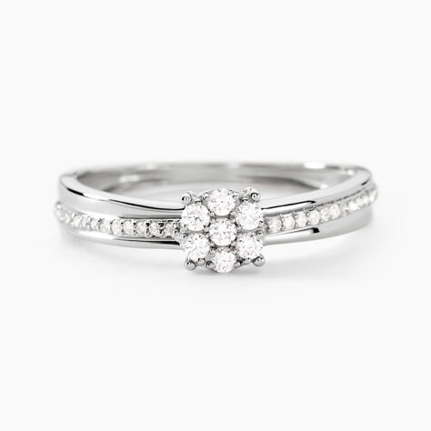 Bague Or Blanc Rosalane Diamants - Bagues avec pierre Femme | Histoire d’Or