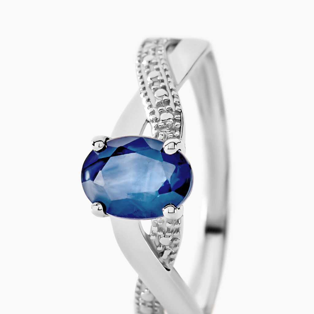 Bague Candice Or Blanc Saphir - Bagues solitaires Femme | Histoire d’Or
