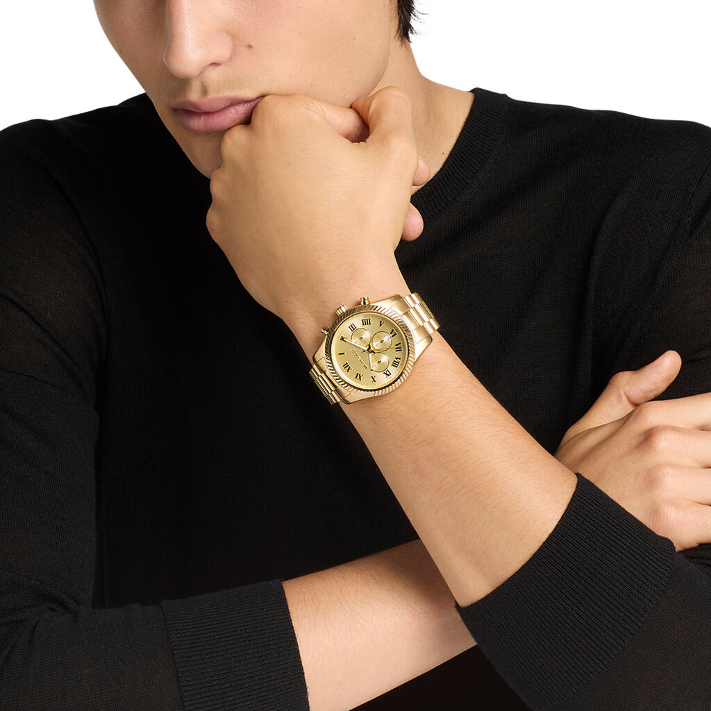 Montre Michael Kors Lexington Homme Dor&eacute; - Montres Homme | Histoire d&rsquo;Or