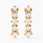 Boucles D'oreilles Puces Matleena Or Jaune Diamant Synth&eacute;tique - Clous d'oreilles Femme | Histoire d&rsquo;Or