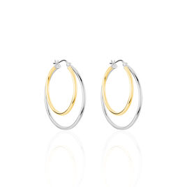 Créoles Adisson Acier Bicolore - Boucles d'oreilles créoles Femme | Histoire d’Or