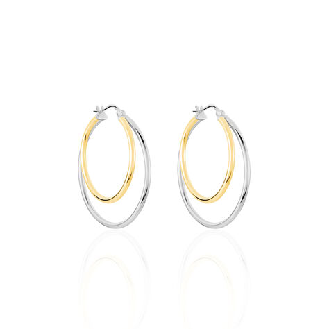 Créoles Adisson Acier Bicolore - Boucles d'oreilles créoles Femme | Histoire d’Or