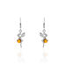 Boucles D'oreilles Pendantes Argent Blanc Abellia Ambre - Boucles d'oreilles fantaisie Femme | Histoire d’Or