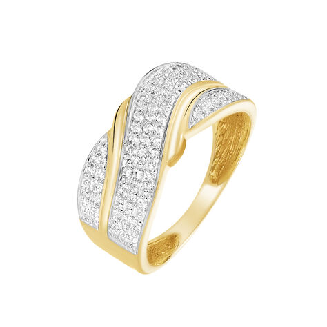 Bague Bandeau Or Jaune Oxyde De Zirconium - Bagues avec pierre Femme | Histoire d’Or