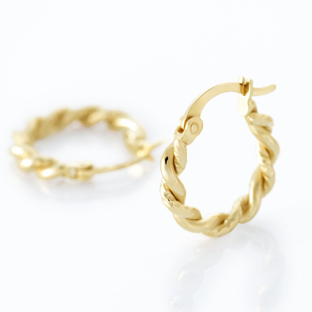 Créoles Plaqué Or Jaune Isaiah - Boucles d'oreilles créoles Femme | Histoire d’Or
