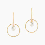 Boucles D'Oreilles Pendantes Salvine Argent Dor&eacute; A L'Or 750/1000 Perle De Culture - Boucles d'oreilles pendantes Femme | Histoire d&rsquo;Or
