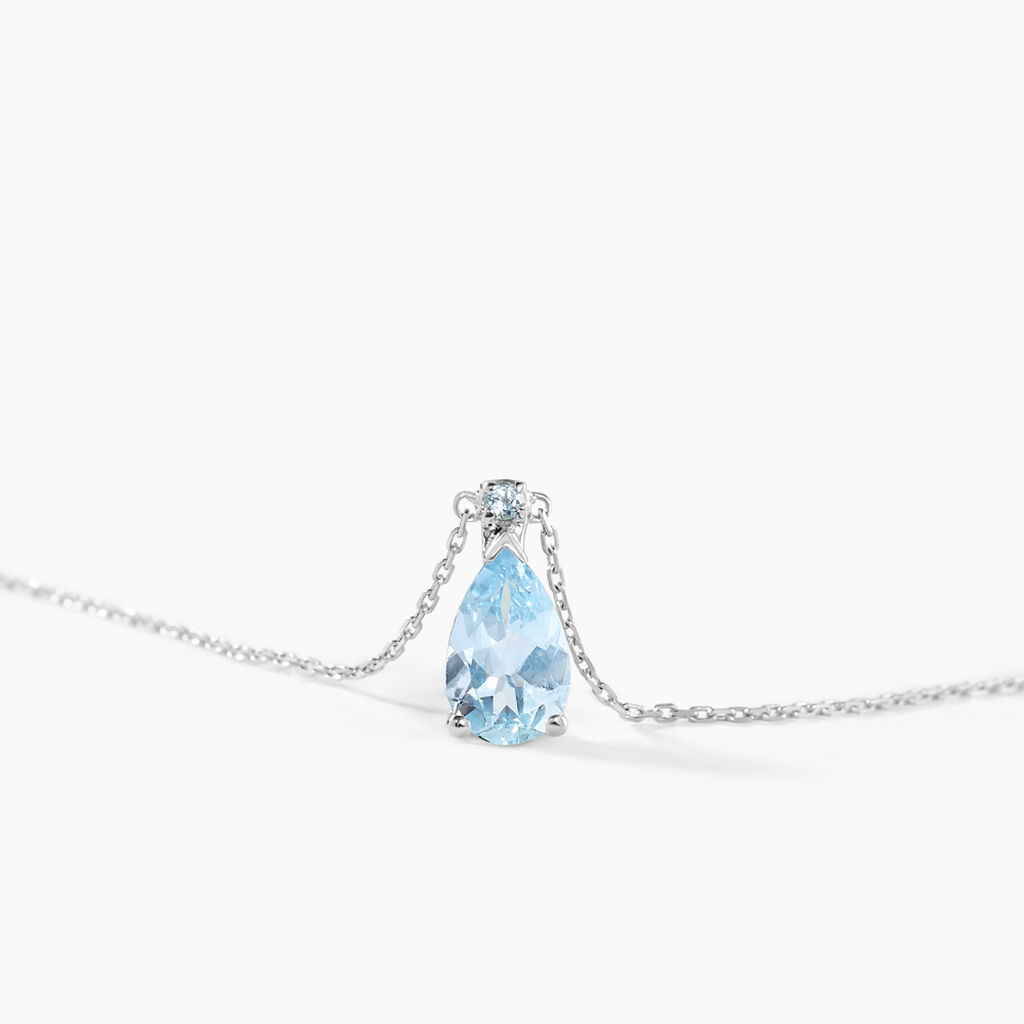 Collier Yrene Or Blanc Topaze - Colliers Femme | Histoire d&rsquo;Or