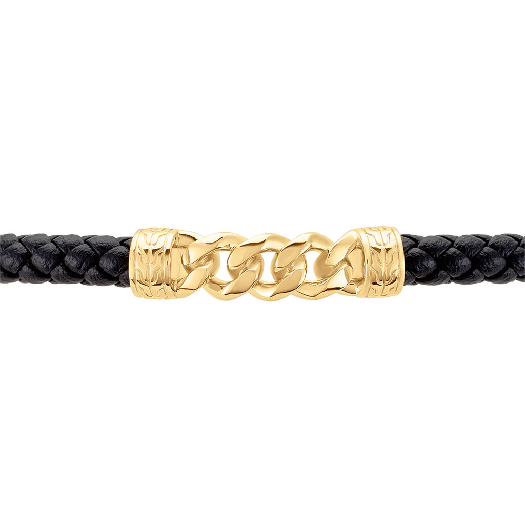 Bracelet Mani Plaque Or Doré - Bracelets cordon Homme | Histoire d’Or