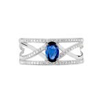 Bague Emeralina Or Blanc Saphir Et Diamant - Bagues solitaires Femme | Histoire d&rsquo;Or