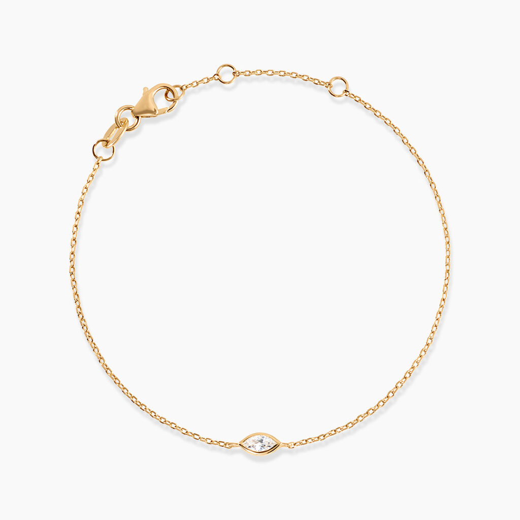Bracelet Amazone Plaqu&eacute; Or Jaune Oxyde De Zirconium - Bracelets Femme | Histoire d&rsquo;Or