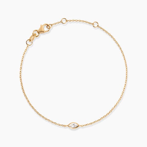 Bracelet Amazone Plaqu&eacute; Or Jaune Oxyde De Zirconium - Bracelets Femme | Histoire d&rsquo;Or