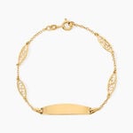 Bracelet Identit&eacute;e Eudoxie Argent Dor&eacute; A L'Or 750/1000 - Gourmettes Femme | Histoire d&rsquo;Or