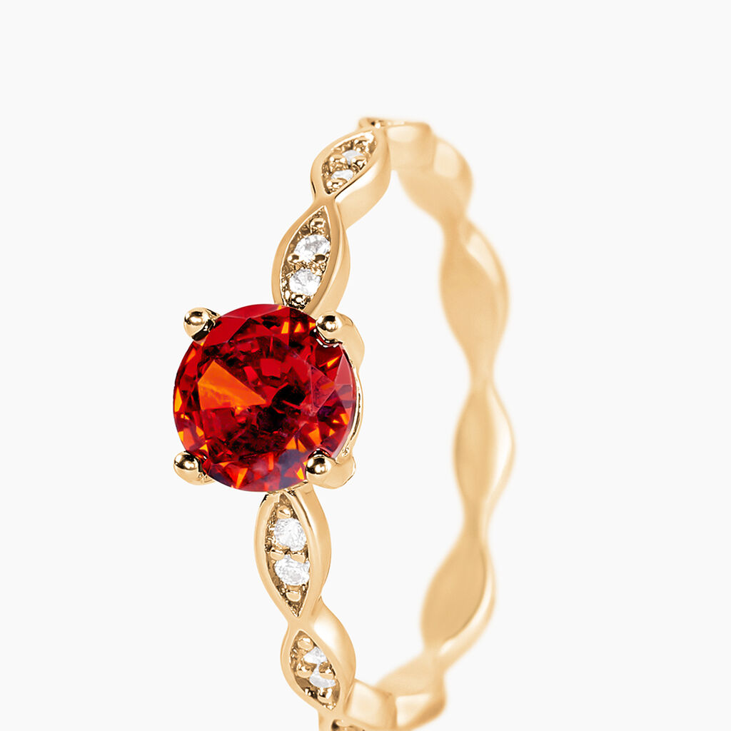 Bague Kurt Plaqu&eacute; Or Jaune Oxyde De Zirconium - Bagues solitaires Femme | Histoire d&rsquo;Or