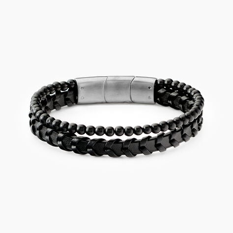 Bracelet Jourdan Cuir De Vache Noir Onyx - Bracelets Homme | Histoire d&rsquo;Or