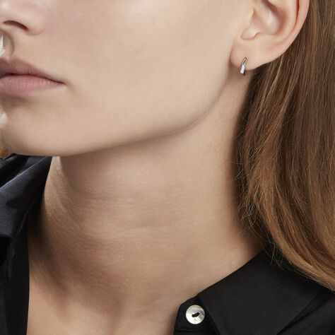 Créoles Argent Blanc Agnese - Boucles d'oreilles créoles Femme | Histoire d’Or