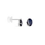 Boucles D'oreilles Puces Prudencia Or Blanc Saphir - Clous d'oreilles Femme | Histoire d&rsquo;Or