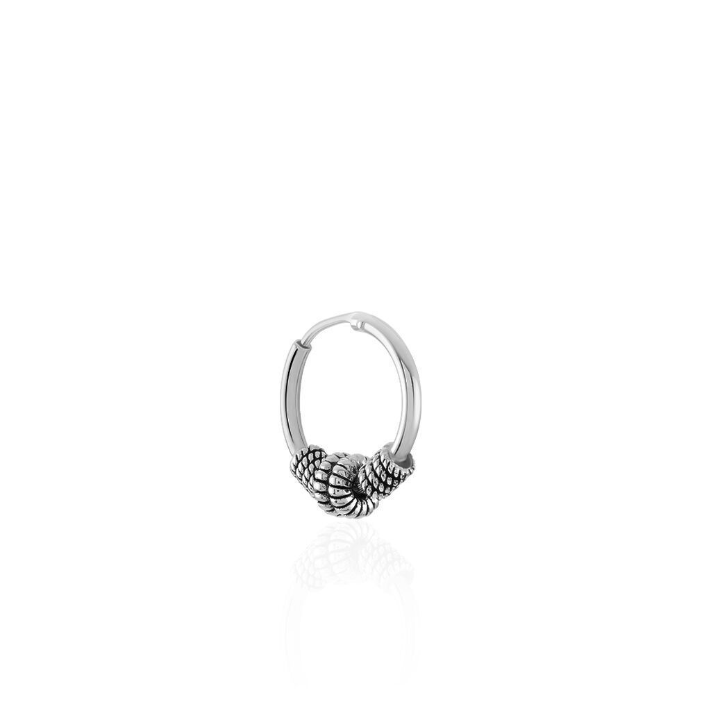Créole Unitaire Ian Argent Blanc - Boucles d'oreilles créoles Homme | Histoire d’Or