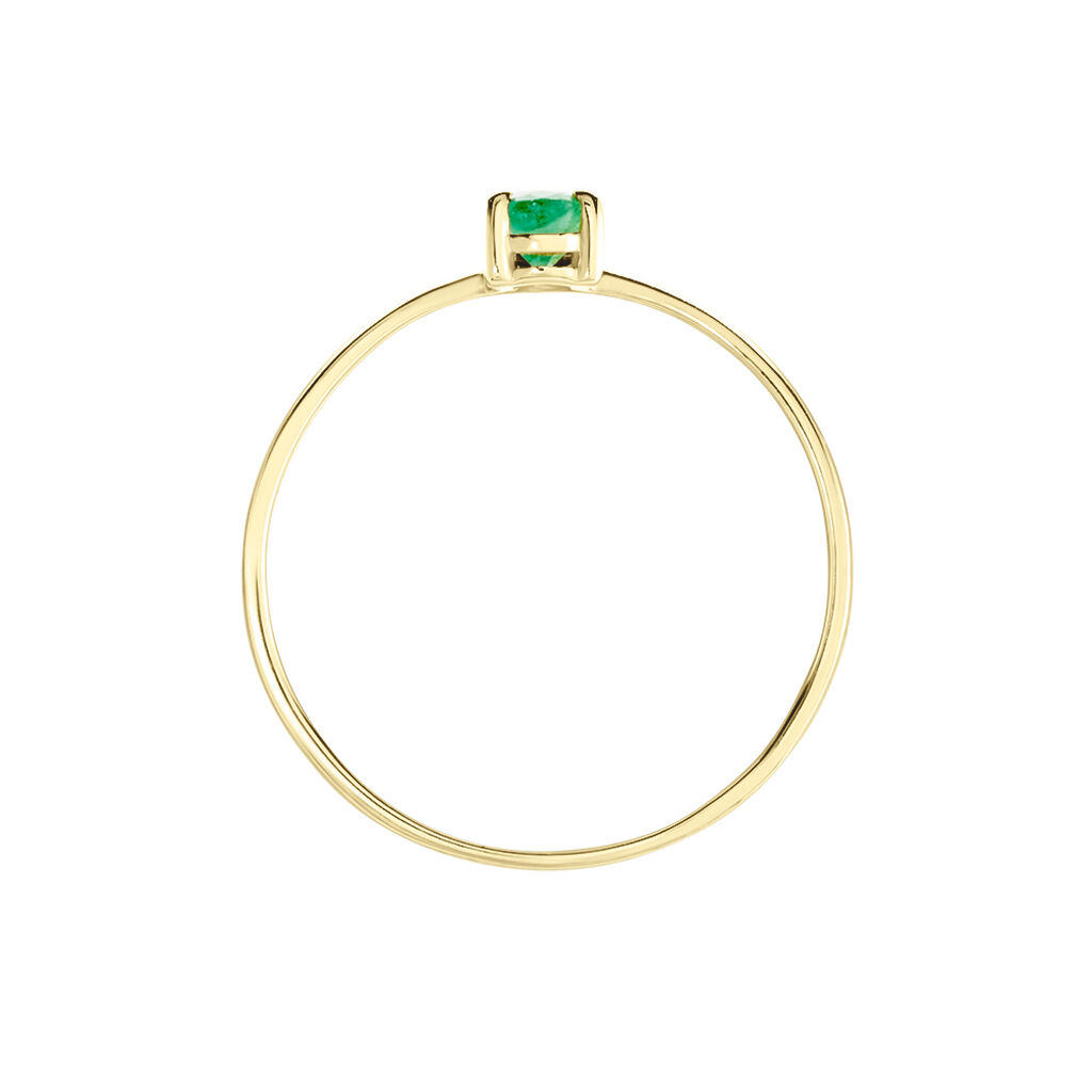Bague Solitaire Pluie D'Eclat Or Jaune Emeraude - Bagues solitaires Femme | Histoire d&rsquo;Or