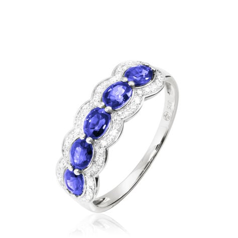 Bague Margaux Or Blanc Tanzanite Et Diamant - Bagues avec pierre Femme | Histoire d&rsquo;Or