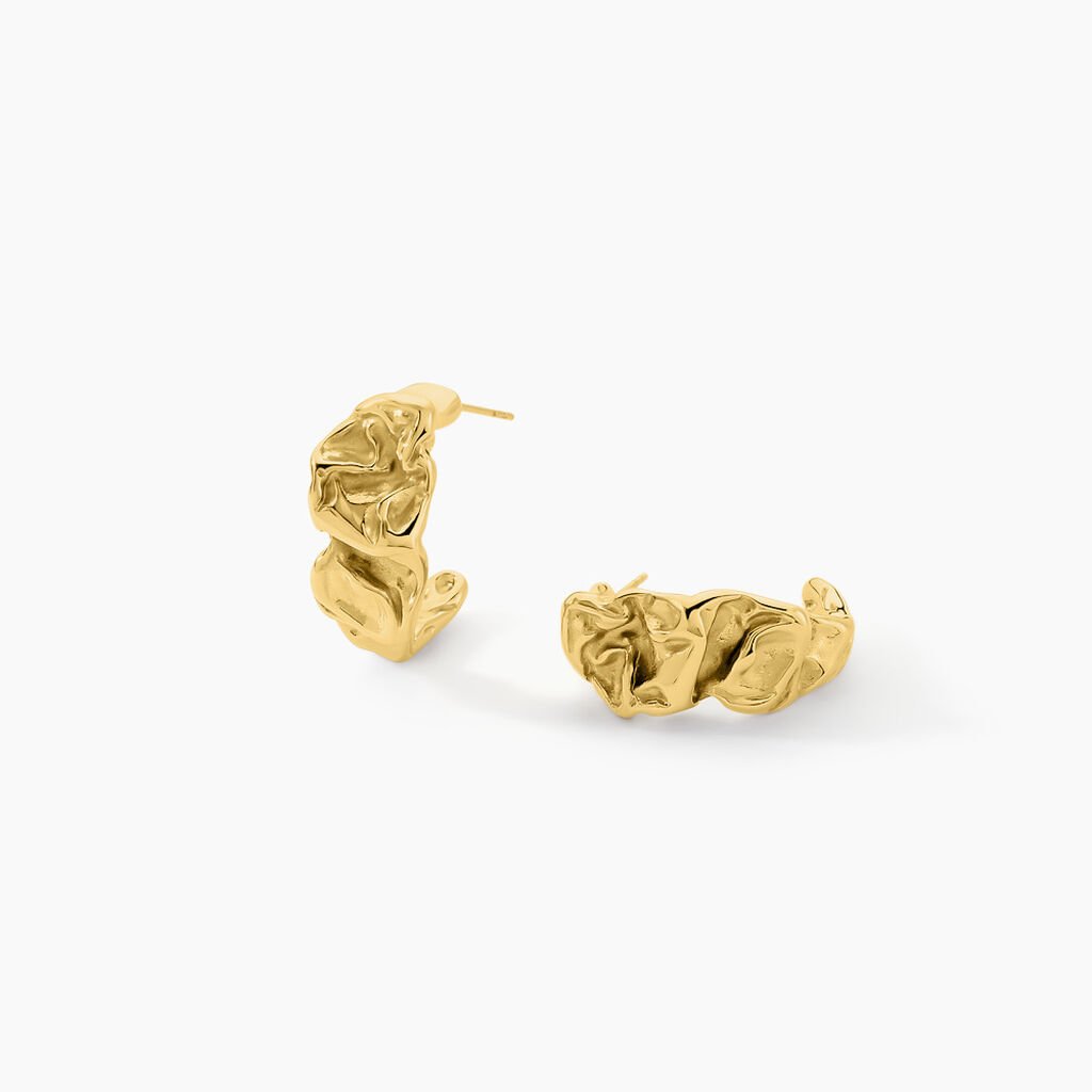 Créoles Organic Acier Jaune - Boucles d'oreilles créoles Femme | Histoire d’Or