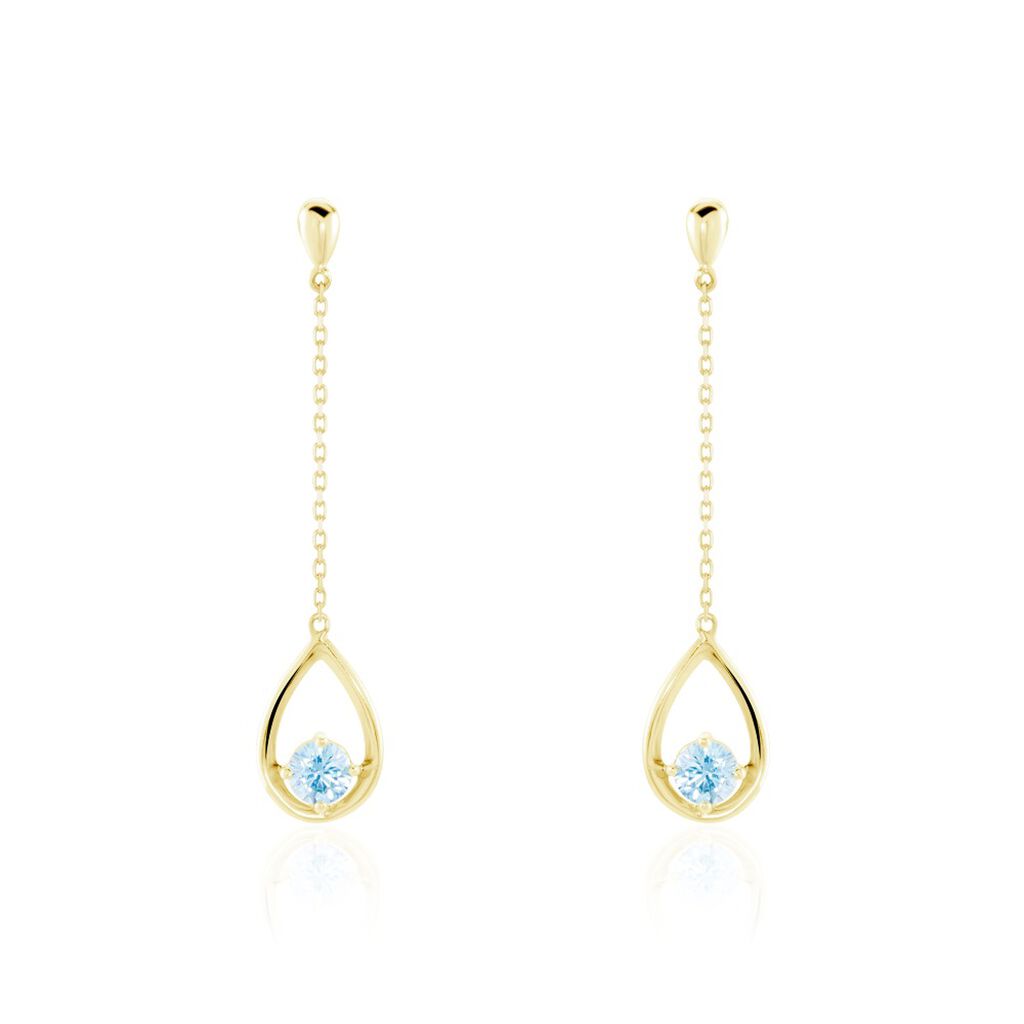 Boucles D’oreilles Pendantes Or Jaune Ossian Topaze