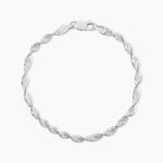 Bracelet Ciana Torsade Diamante Argent Blanc - Bracelets cha&icirc;ne Femme | Histoire d&rsquo;Or