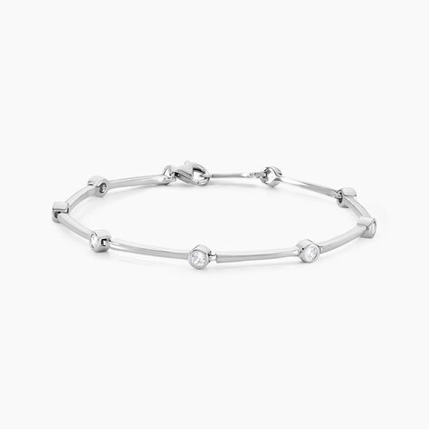 Bracelet Eshan Argent Blanc Oxyde De Zirconium - Bracelets Femme | Histoire d&rsquo;Or
