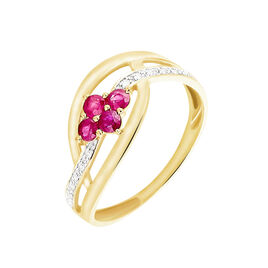 Bague Hoela Or Jaune Diamant Et Rubis - Bagues avec pierre Femme | Histoire d’Or
