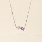 Collier Purple Bloom Argent Blanc Oxyde De Zirconium - Colliers fantaisie Femme | Histoire d&rsquo;Or