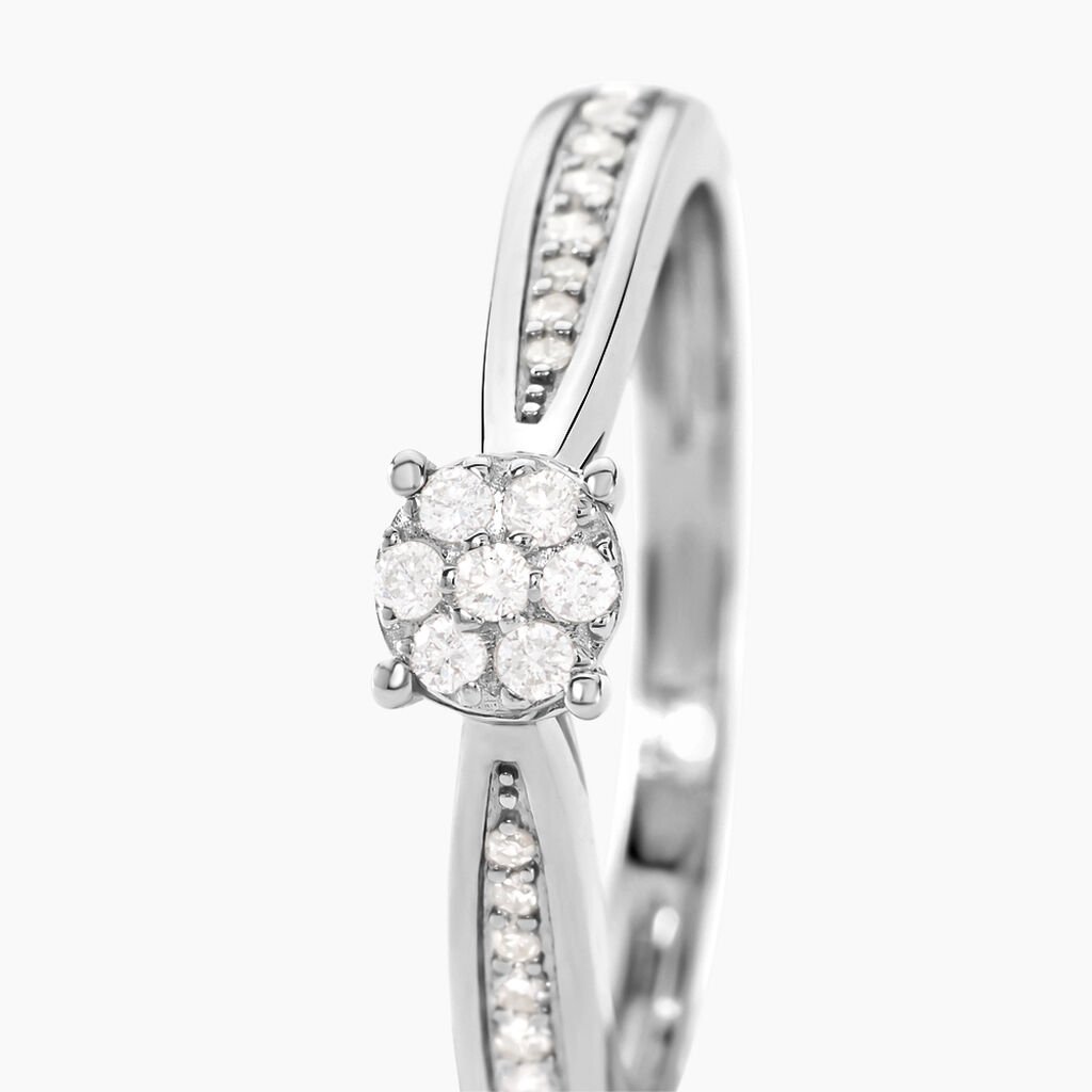 Bague Celia Or Blanc Diamant - Bagues solitaires Femme | Histoire d&rsquo;Or