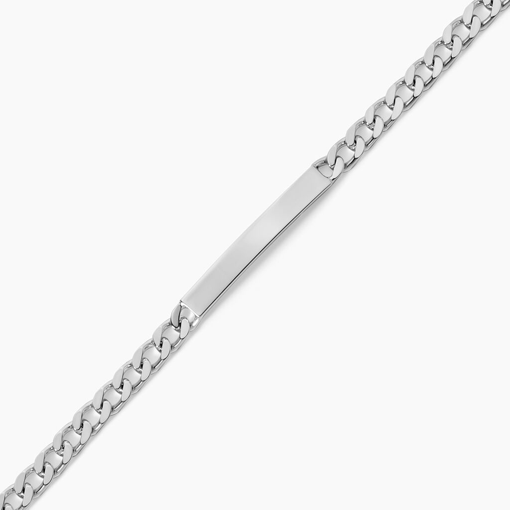 Bracelet Identit&eacute; Argent Blanc Casper - Gourmettes Homme | Histoire d&rsquo;Or