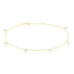 Chaine De Cheville Or Jaune Leucitica Oxydes De Zirconium - Cha&icirc;nes de cheville Femme | Histoire d&rsquo;Or