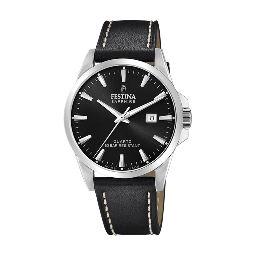Montre Festina Swiss Made Noir - Montres suisses Homme | Histoire d’Or