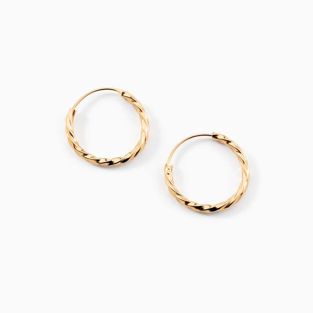 Cr&eacute;oles Lorrie Plaqu&eacute; Or Jaune - Boucles d'oreilles cr&eacute;oles Femme | Histoire d&rsquo;Or
