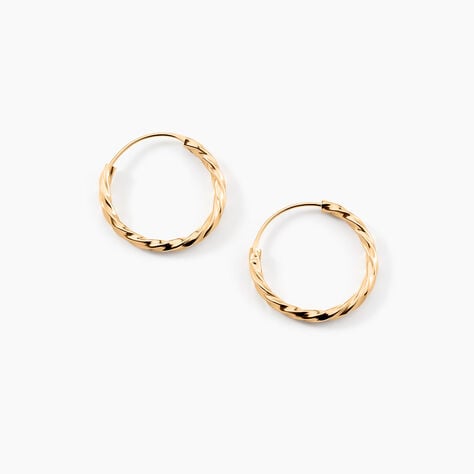 Cr&eacute;oles Lorrie Plaqu&eacute; Or Jaune - Boucles d'oreilles cr&eacute;oles Femme | Histoire d&rsquo;Or