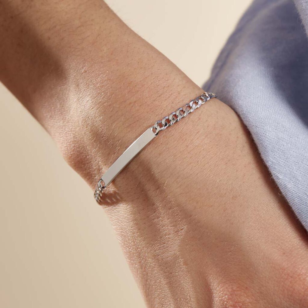 Bracelet Identité Casper Argent Blanc - Bracelets fantaisie Femme | Histoire d’Or
