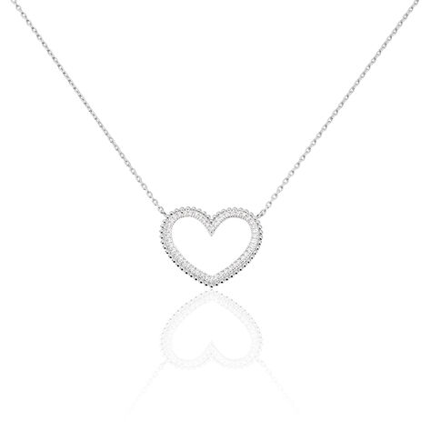 Collier Clolila Argent Blanc Oxyde De Zirconium - Colliers Coeur Femme | Histoire d’Or