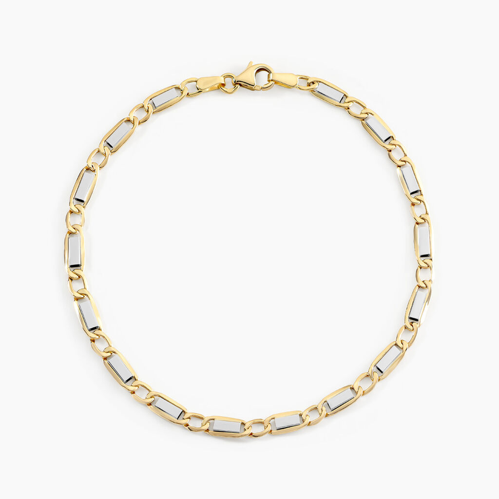 Bracelet Danae Plaquette Or Bicolore - Bracelets chaîne Homme | Histoire d’Or