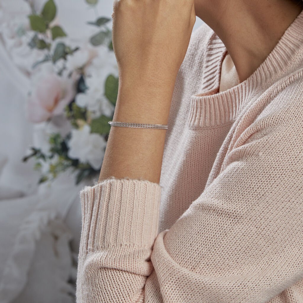 Bracelet Anne-sylvieae Argent Blanc - Bracelets chaîne Femme | Histoire d’Or