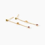 Boucles D'Oreilles Pendantes Prisme Or Jaune P&eacute;ridot Am&eacute;thyste Citrine - Boucles d'oreilles pendantes Femme | Histoire d&rsquo;Or