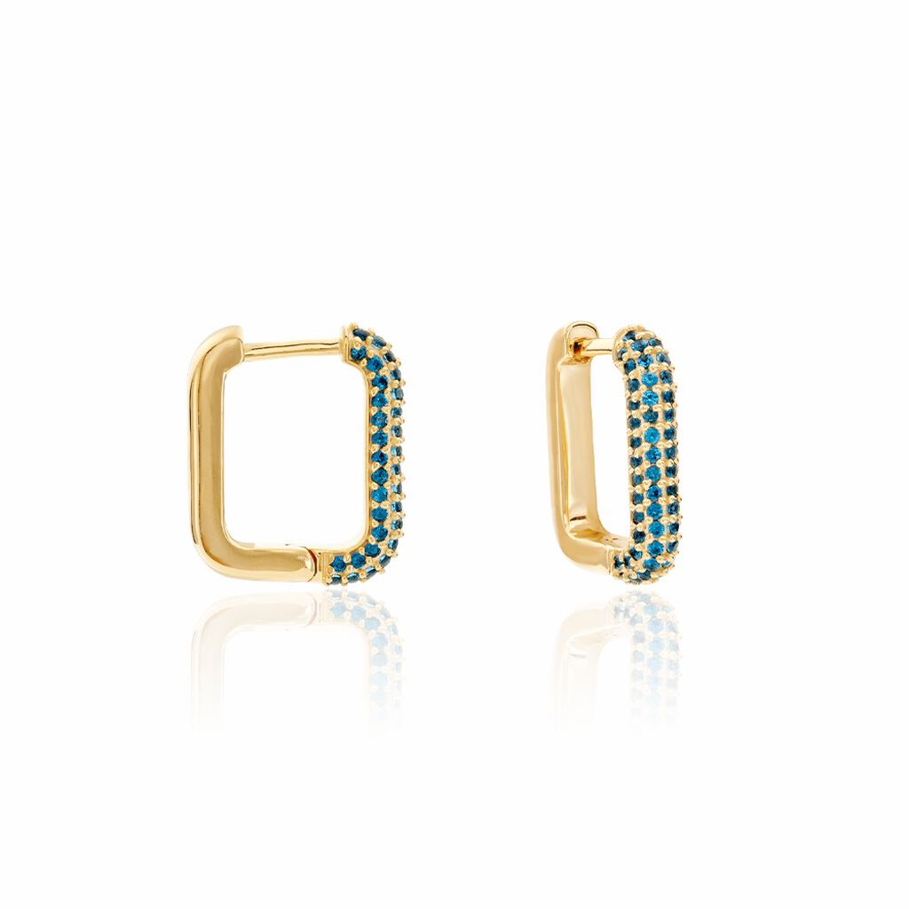 Cr&eacute;oles Ileen Plaqu&eacute; Or Jaune Autres Pierres - Boucles d'oreilles cr&eacute;oles Femme | Histoire d&rsquo;Or