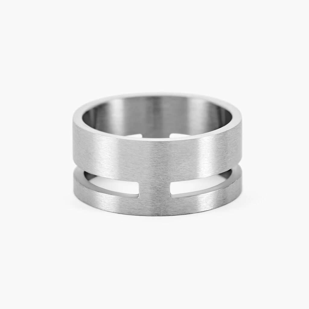 Bague Line Acier Blanc - Bagues fantaisie Homme | Histoire d&rsquo;Or